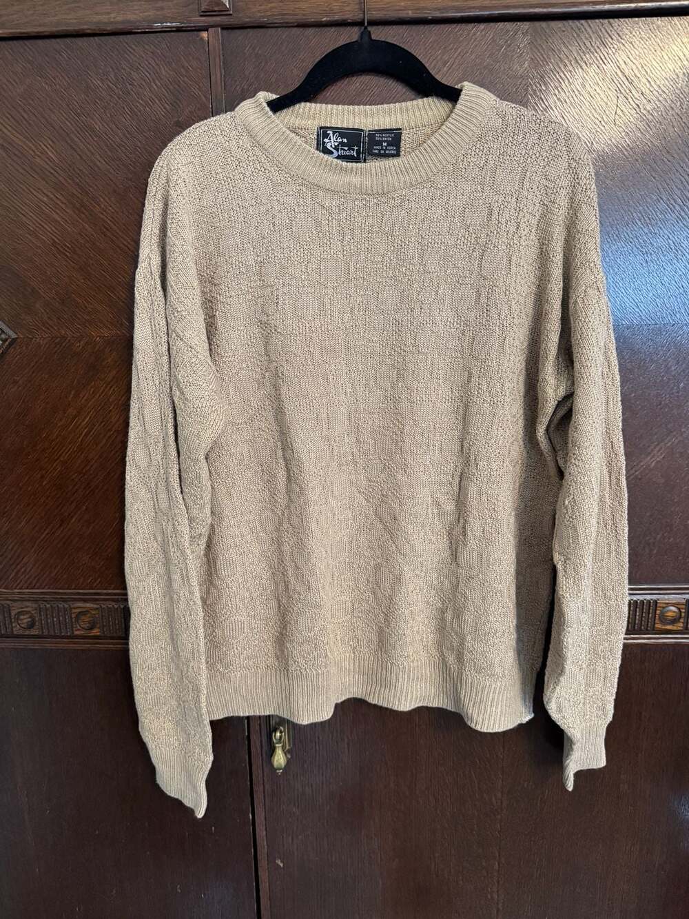 Vintage Alan Stuart Textured Knit Crewneck Sweater Size M